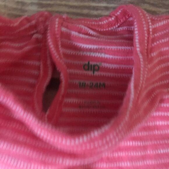Coral stripe infant peplum top - Picture 2 of 2